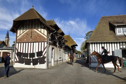 France, Calvados, Pays d'Auge, Deauville, Racecourse of Deauville-La Touques, the stables
