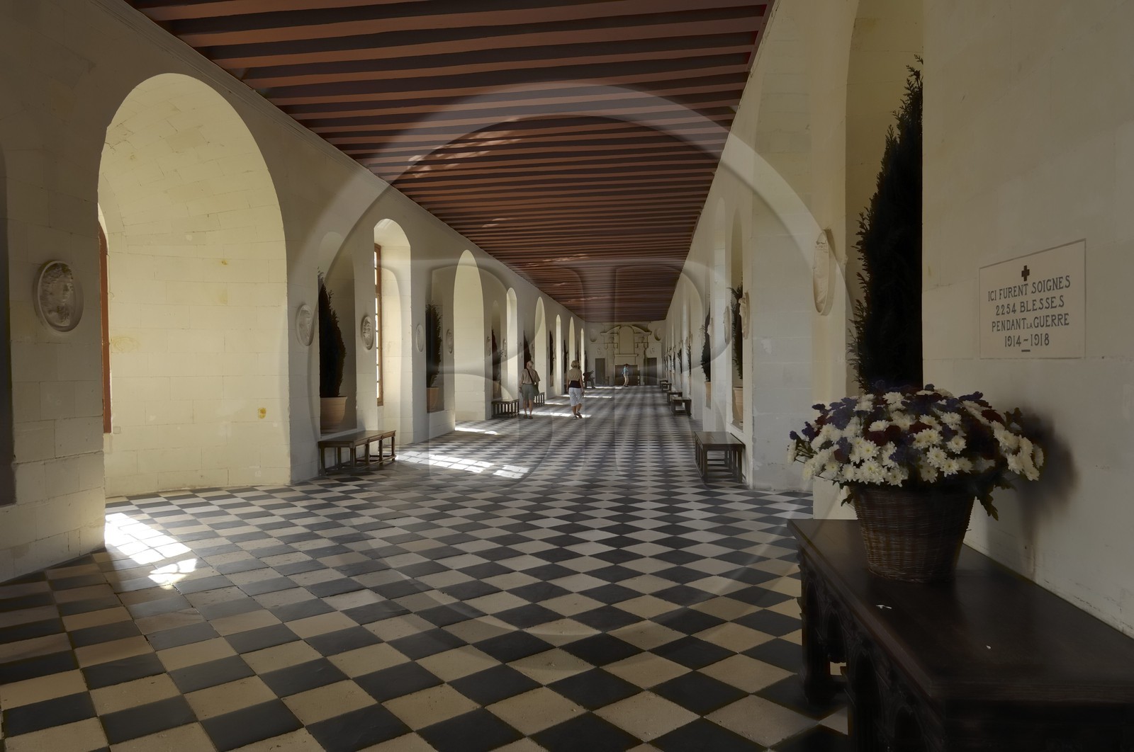 France, Indre-et-Loire (37), château de Chenonceau, la grande galerie
