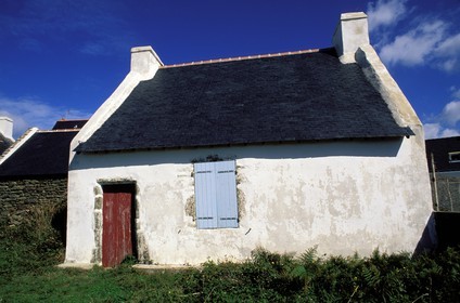 France, Morbihan (56), île de Groix, une maison de pêcheur traditionnel de Kerlard, Ecomusée