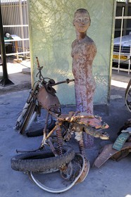 Tanzania, Dar es-Salaam, National Museum, sculpture made with elements of the attack from August 7 1998 in front of the United States Embassy