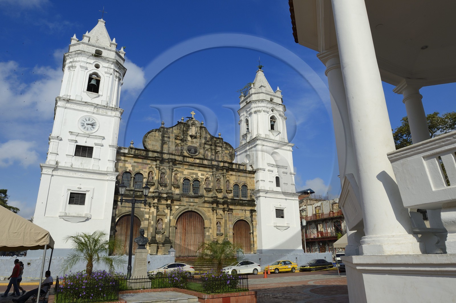 Panama, Panama City, district historique classé Patrimoine Mondial de l'UNESCO, quartier de Casco Antiguo (Viejo), le Barrio San Felipe, la cathédrale du XVIIe siècle