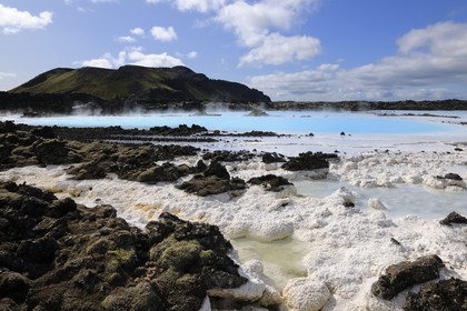 Iceland, Grindavik, the Blue Lagoon with waters rich in silica (Geothermal Plant)