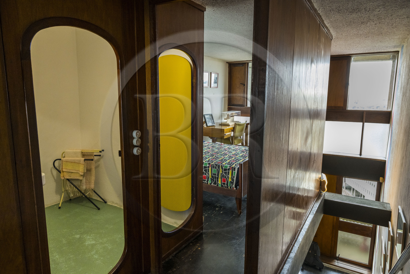 France, Loire-Atlantique (44), banlieue de Nantes, Rezé, la Maison Radieuse par l'architecte Le Corbusier, le logement témoin resté dans son état d'origine