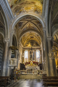 Italy, Liguria, Cinque Terre National Park listed as World Heritage by UNESCO, village of Corniglia, the parish church of San Pietro