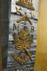 France, Rhone, Lyon, historical site listed as World Heritage by UNESCO, Vieux Lyon (Old Town), Gadagne museums, Historical Museum of Lyon, Masonic master cord of French ritual (19th century)