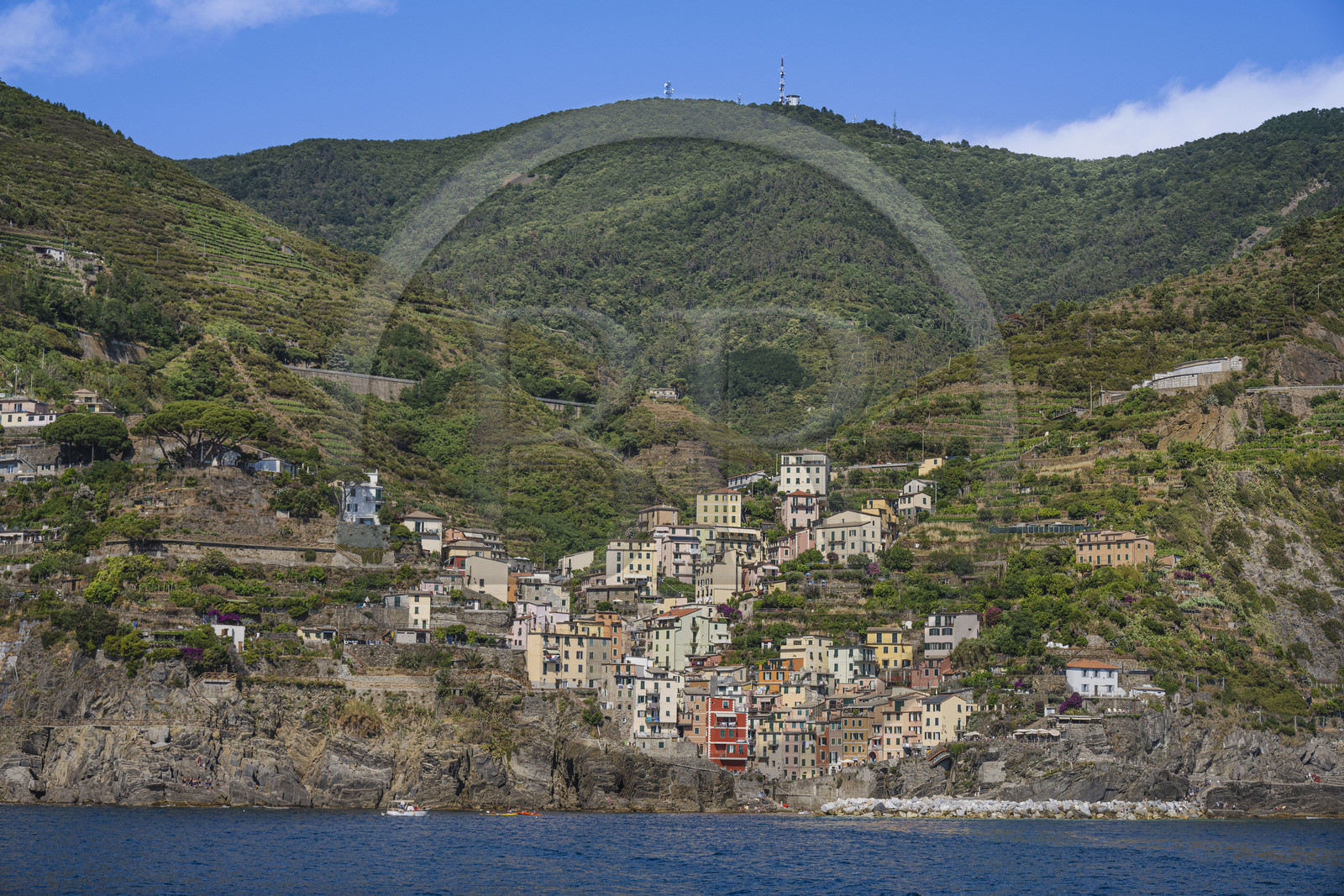 Italie, Ligurie, Cinque Terre, parc national des Cinque Terre classé Patrimoine Mondial de l'UNESCO, village de Riomaggiore