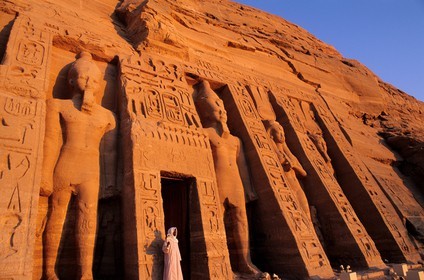 Egypt, Nubia, Abu Simbel, site listed as World Heritage by UNESCO, Nefertari Temple dedicated to Hathor Goddess