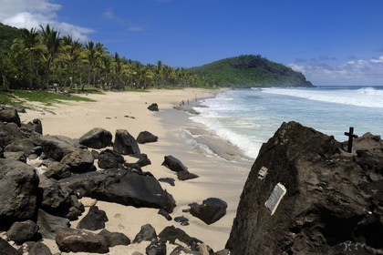 France, île de la Réunion, la côte sud, plage de Grand-Anse