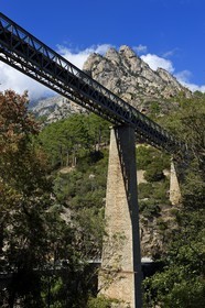 France, Haute-Corse (2B), Vivario, pont ferroviaire du Vecchio (Vechju), ouvrage d'art de l'architecte Gustave Eiffel (1893)