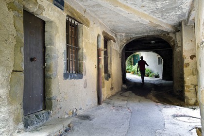 France, Var, Massif des Maures, Collobrières, 14th century passage under a house in the rue Christophe Colomb