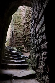 France, Bas Rhin, Lembach, Fleckenstein Castle, trogloditic stairs