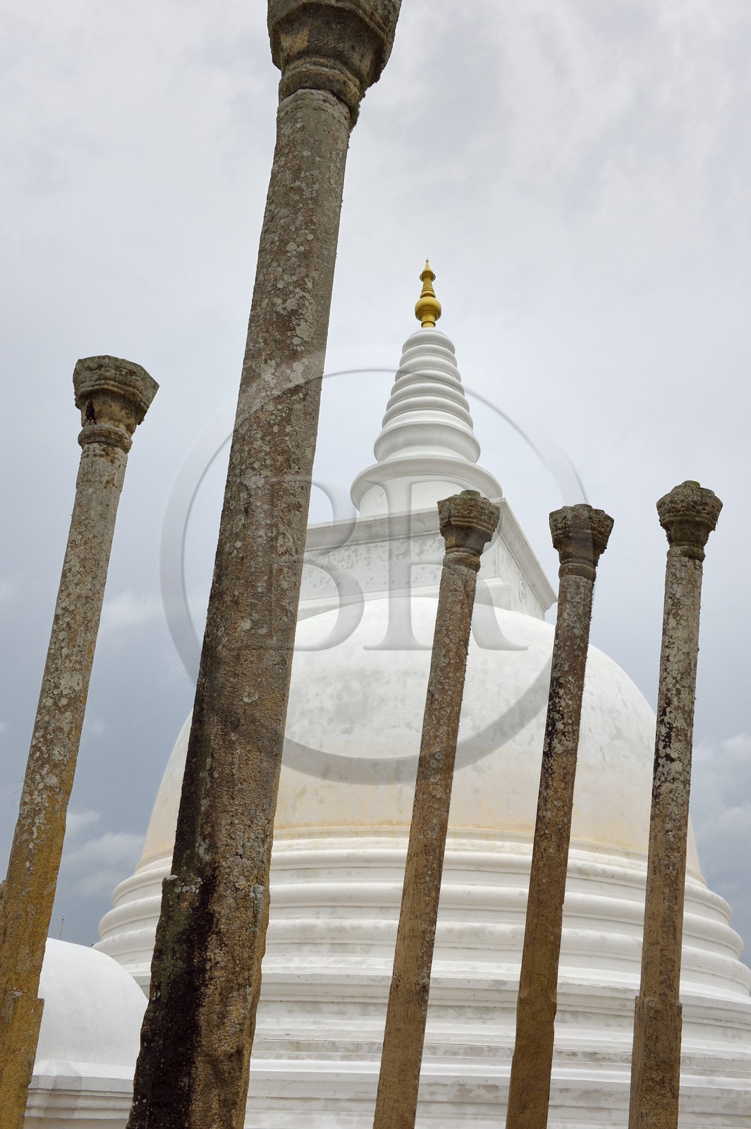 Sri Lanka, province du Centre-Nord, site d'Anuradhapura classé Patrimoine Mondial de l'UNESCO, capitale du Sri Lanka au IIIe siècle avant JC, le lieu sacré de vénération bouddhiste Dagoba de Thuparama