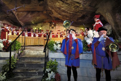 France, Indre et Loire, Chinon, Caves Painctes, wine growers brotherhood during the Flower Chapter