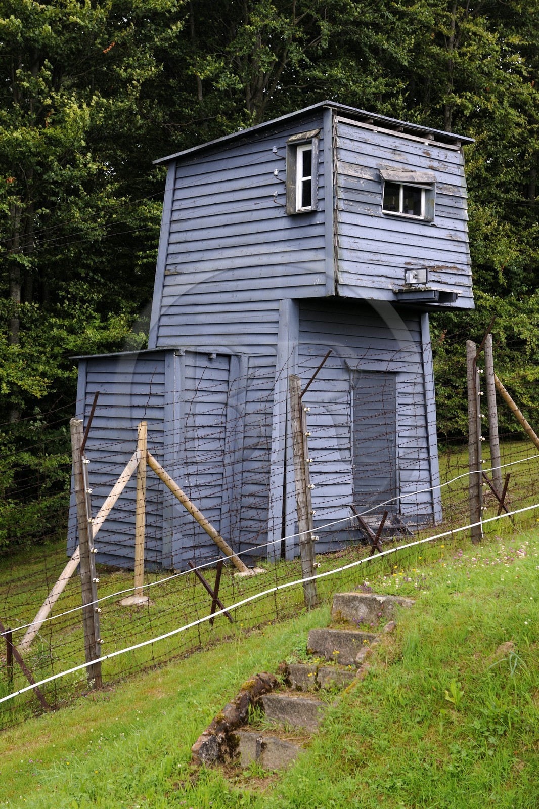 France, Bas Rhin, Schirmeck Area, concentration camp of Struthof Natzwiller, watchtower of compound
