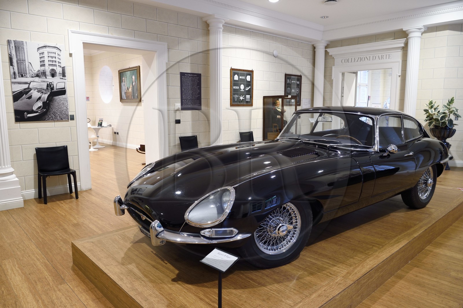 Italie, Emilie-Romagne, Fontanellato aux environs de Parme, Labyrinthe du Masone (Labirinto della Masone) créé par l'éditeur italien Franco Maria Ricci, dédale composé de plus de 200.000 bambous, le musée avec sa jaguar E type de 1961