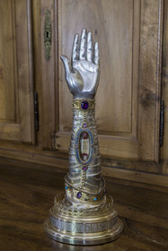 France, Bouches du Rhone, Tarascon, the royal collegiate church of Sainte-Marthe built in the 11th and 12th centuries, reliquary arm of Saint Martha