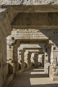 France, Bouches du Rhone, Arles,  listed as World heritage by UNESCO, the exterior gallery on the first floor