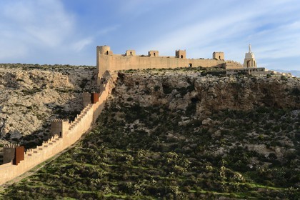 Spain, Andalusia, Almeria, the Alcazaba fortress, Jayran wall and Cerro de San Cristobal