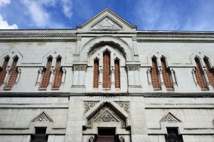 France, Dordogne (24), Périgord Blanc, Périgueux, le temple maçonnique, les sculptures représentant les emblèmes maçonniques furent détruites début 1941 sur ordre du Régime de Vichy et ne furent reconstituées qu'en 1987
