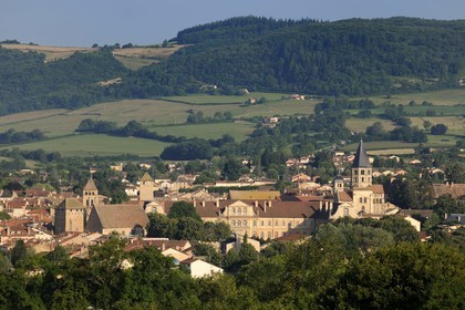 France, Saône et Loire (71), Cluny, ancienne abbaye avec le clocher de l'eau bénite qui domine la ville