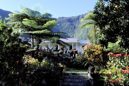 France, Reunion island (French overseas department), cirque de Salazie, listed as World Heritage by UNESCO, Hell Bourg village, labelled Les Plus Beaux Villages de France (The Most Beautiful Villages of France), the typical Creole house Folio and its garden