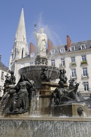 France, Loire-Atlantique (44), Nantes, la place Royale et sa fontaine
