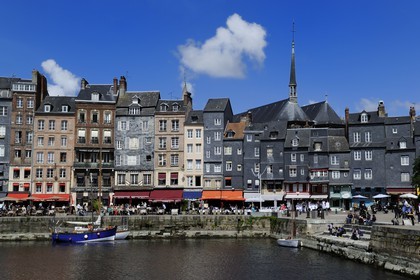 France, Calvados, Honfleur, the Vieux-Bassin (Old Basin), Sainte Catherine quay