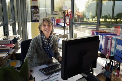 France, Calvados, La Cambe, German military cemetery of the second world war, Marie Annick Wieder Curator of the cemetery