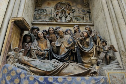 France, Seine Maritime, Pays de Caux, Cote d'Albatre, Fecamp, abbatiale de la Sainte-Trinite (abbey church of the Holy Trinity), Dormition of the Virgin 1495