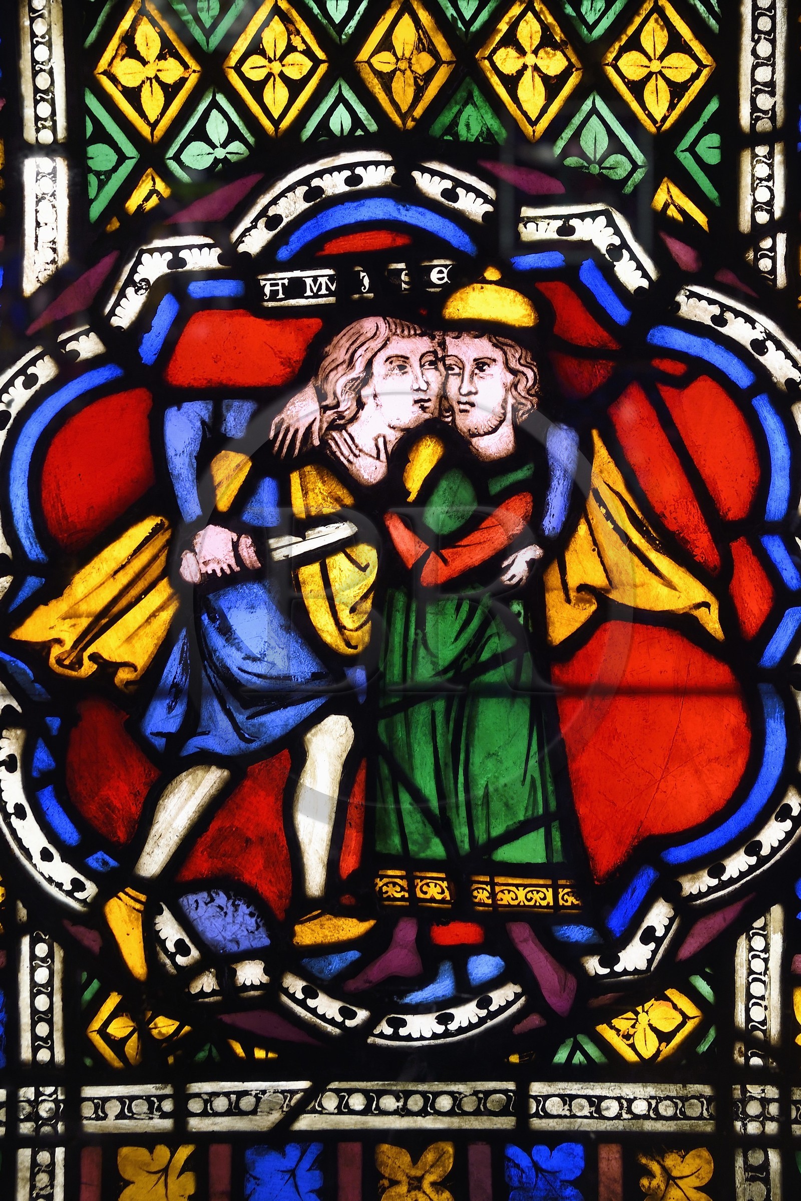 France, Bas-Rhin (67), Strasbourg, vieille ville classée au Patrimoine Mondial de l'UNESCO, musée de l'Oeuvre Notre Dame et Arts du Moyen-Age, Joab general du Roi David tue Amasa, scène de l'Ancien Testament