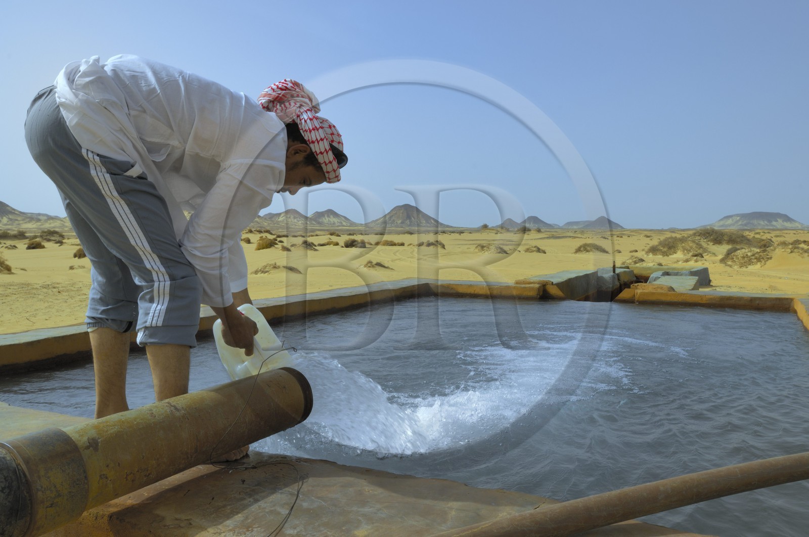 Egypte, Basse-Egypte, désert libyque, oasis de Bahariya (Bahareyya),  source d'eau chaude