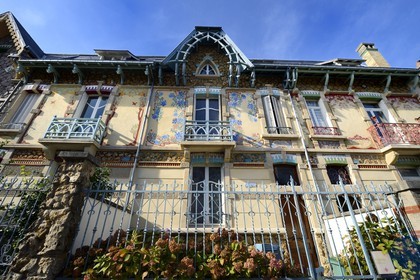 France, Meurthe-et-Moselle (54), Nancy, rue Félix Faure, maison de lotissement Art Nouveau de l'architecte Cesar Pain, villa Les Clématites