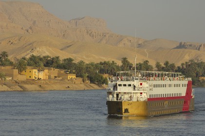 Egypt, Upper Egypt, Nile Valley, cruise ship on the Nile river between Luxor and Esna
