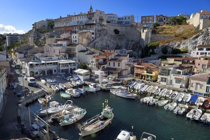 France, Bouches-du-Rhône (13), Marseille, quartier d'Endoume, le Vallon des Auffes, restaurant Chez Jeannot