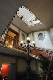 France, Hérault (34), Montpellier, centre historique, musée Fabre, le grand escalier de Hôtel de Cabrières Sabatier d'Espeyran, mention obligatoire: géré par Montpellier