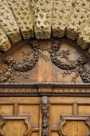 France, Bouches du Rhone, Aix en Provence, hotel Croze de Peyronetti, door surrounded by vermiculated bosses