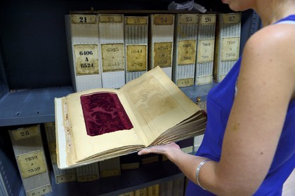 France, Rhone, Lyon, La Croix Rousse District, Silk manufacturer Prelle, the archives have several tens of thousands of documents, pattern book