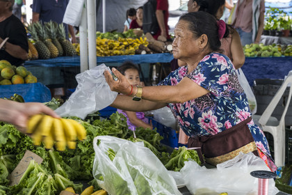 France, French Guiana, Javouhey, Sunday market Hmong refugees from Laos who arrived in 1978 and have specialized in fruit farming