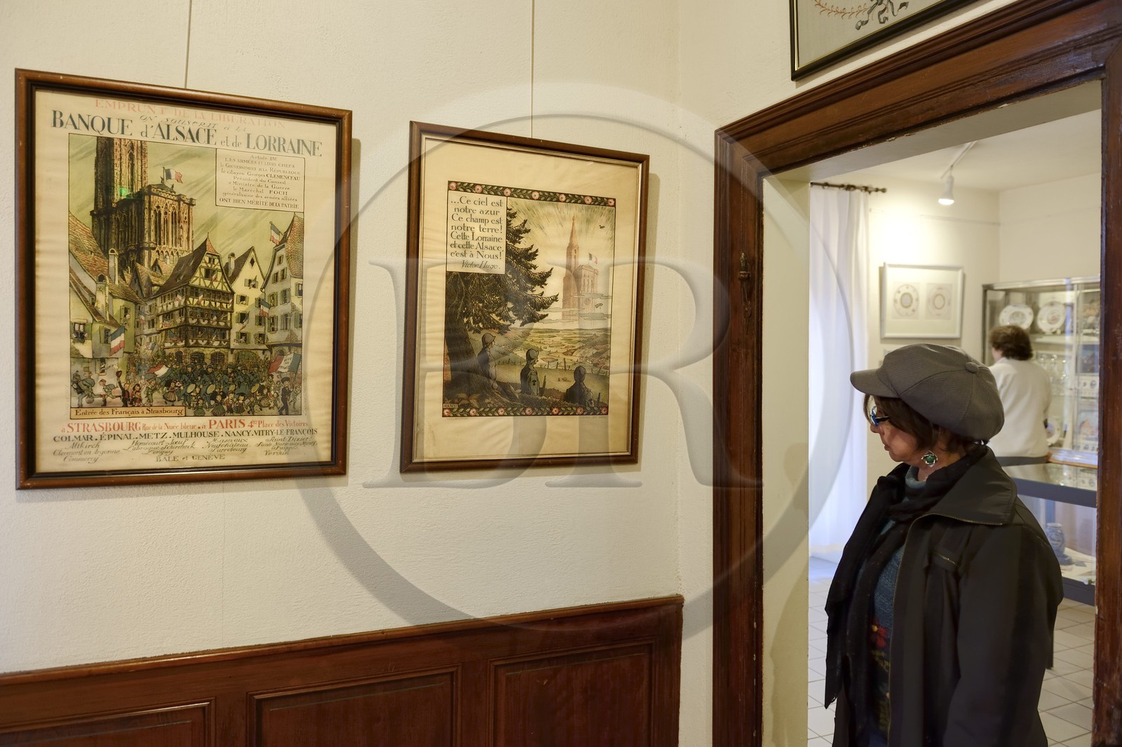 France, Haut-Rhin (68), Riquewihr, labellisé Les Plus Beaux Villages de France, le Musée Hansi, oeuvres du célèbre imagier populaire alsacien  Jean- Jacques Waltz dit Hansi (1873-1951)