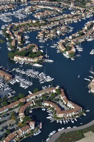 France, Var, Gulf of St Tropez, Port Grimaud seaside town (aerial view)