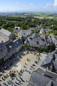 France, Finistere, Locronan, labelled Les plus Beaux Villages de France (The Most Beautiful Villages of France), return of the procession of the small Troménie at Saint Ronan church
