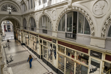France, Loire Atlantique, Nantes, Graslin district, Passage Pommeray, shopping arcade from 1843 designed by architects Jean-Baptiste Buron and Hippolyte Durand Gasselin