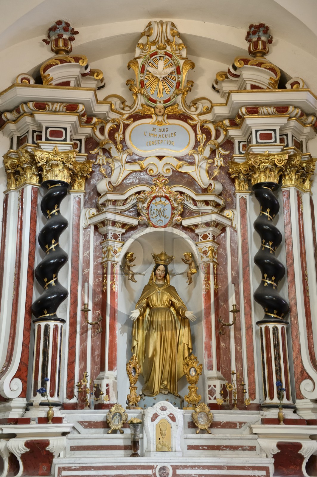 France, Haute-Corse (2B), Balagne, village perché de Speloncato, la Collégiale Santa Maria Assunta