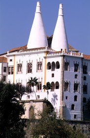 Portugal, Estrémadure, Sintra, le Palais National (Palacio Nacional) et ses cheminées