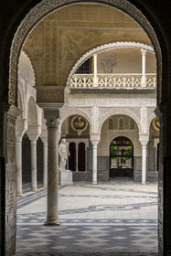 Espagne, Andalousie, Séville, la Casa de Pilatos (la maison de Pilate), palais de style mudéjar, le patio principal
