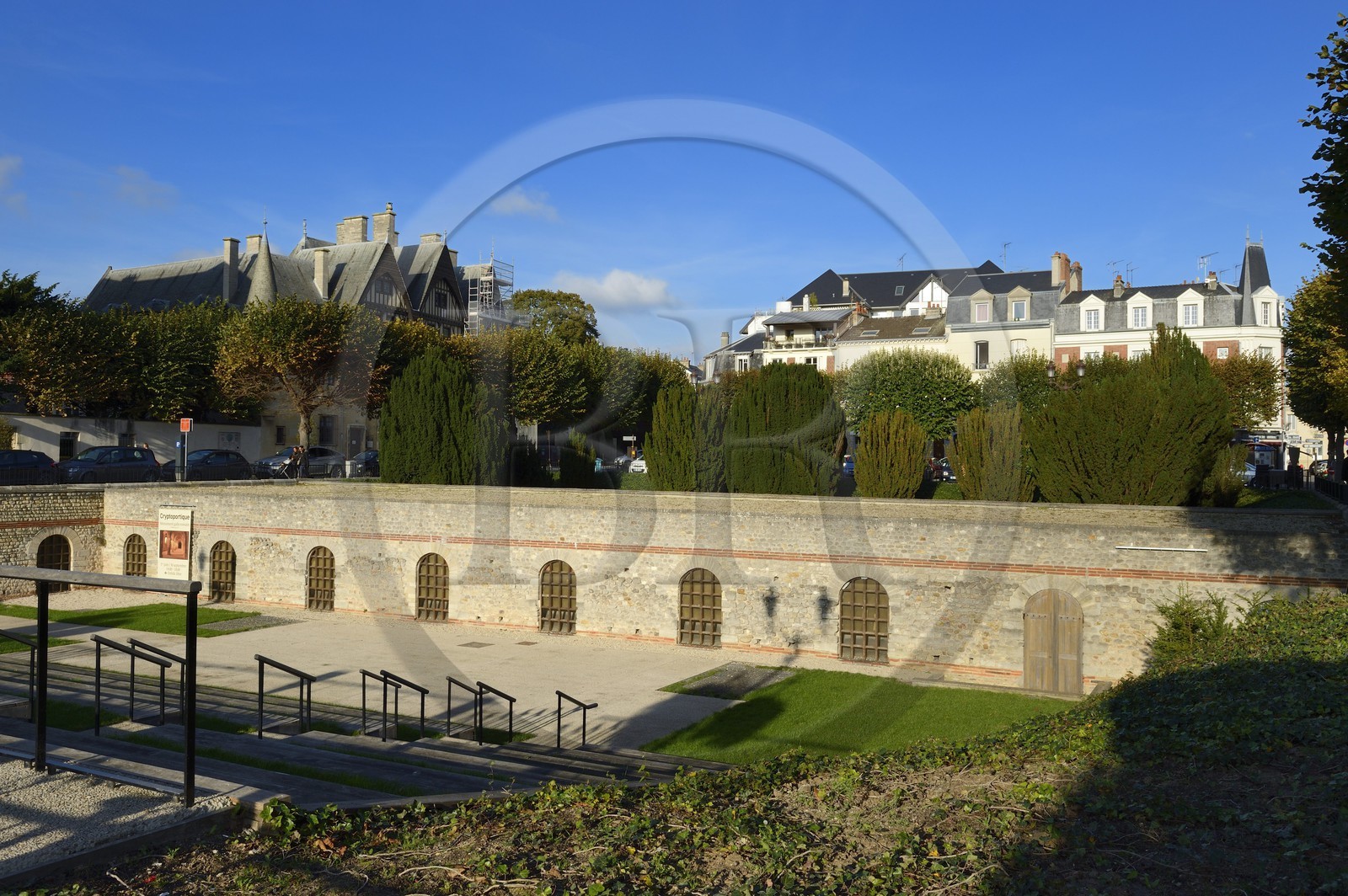 France, Marne (51), Reims, cryptoportique qui est une galerie souterraine en forme de U à l'endroit actuel de la Place du Forum et qui formait la partie nord du forum romain pendant l'époque gallo-romaine