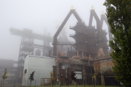 France, Moselle (57), Vallée de la Fensch, usine sidérurgique d'Uckange, Parc du Haut-fourneau U4