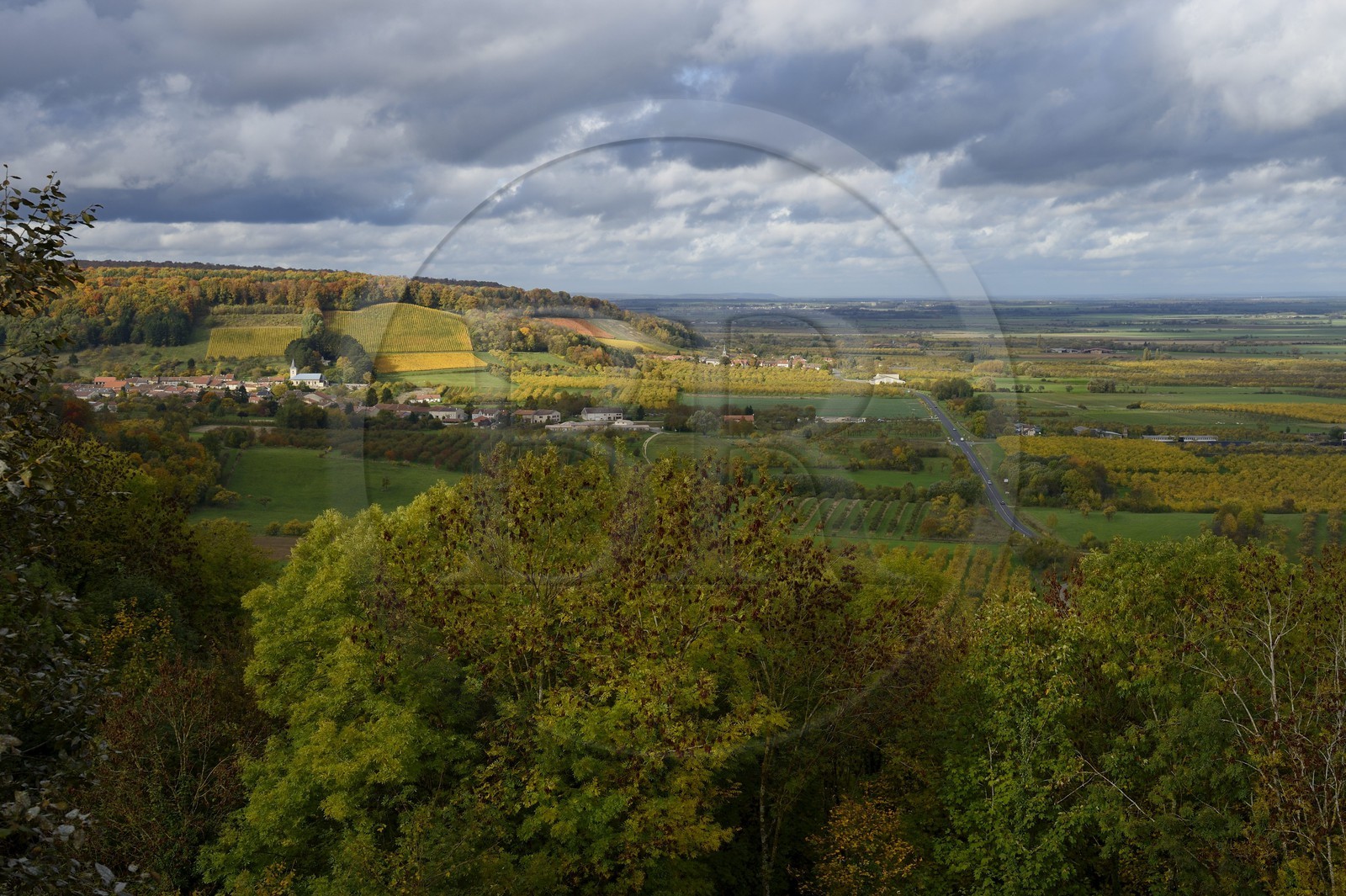 France, Meuse (55), Parc régional de Lorraine, Cotes de Meuse, le village de Viéville-sous-les-Côtes