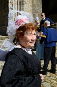 France, Finistere, Locronan, procession of the small Tromenie, breton traditional costume