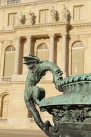 France, Yvelines, Chateau de Versailles, listed as World Heritage by UNESCO, one of the bronze vases surrounding the castle